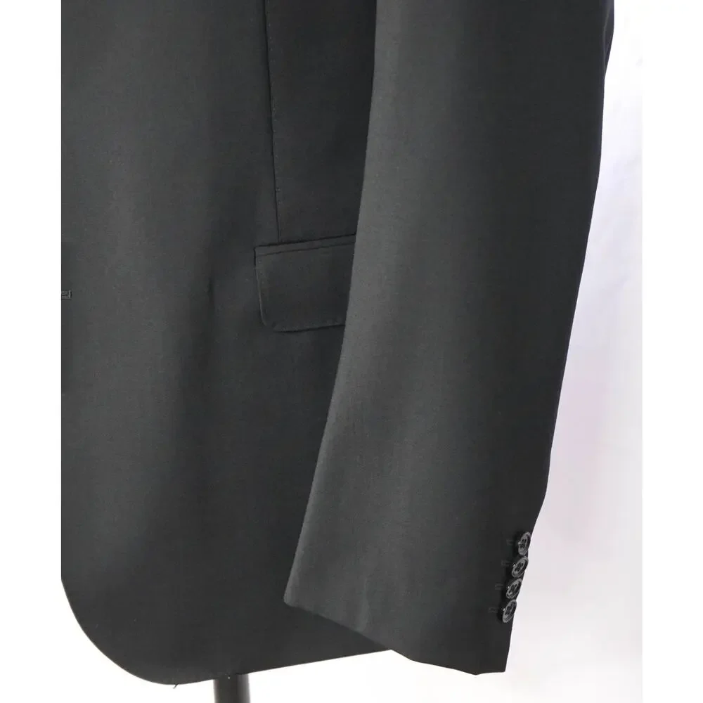 ARMANI COLLEZIONI - Black Wool Peak Lapel Blazer - 44R
